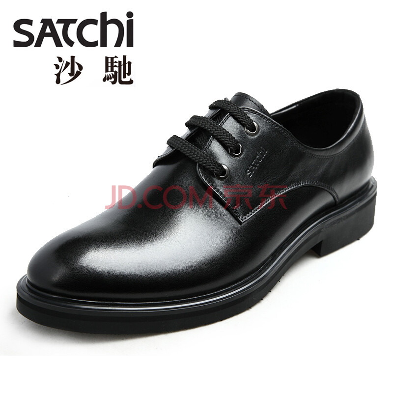Satchi/ɳ³Û Ó¢Â×ÄÐÊ¿Õý×°ÉÌÎñƤЬ ϵ´øµÍ°ïЬ ÕæÆ¤Í·²ãţƤ ¾µä¿îʽְҵװÄÐЬ ºÚÉ«57B7A310Z-3S 43Âë(Æ«´óÒ»Âë)