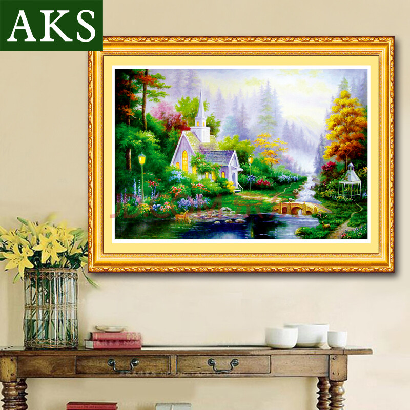a ks水晶钻石十字绣满钻钻石绣贴钻画风景diy贴钻石画方钻圆钻最新款