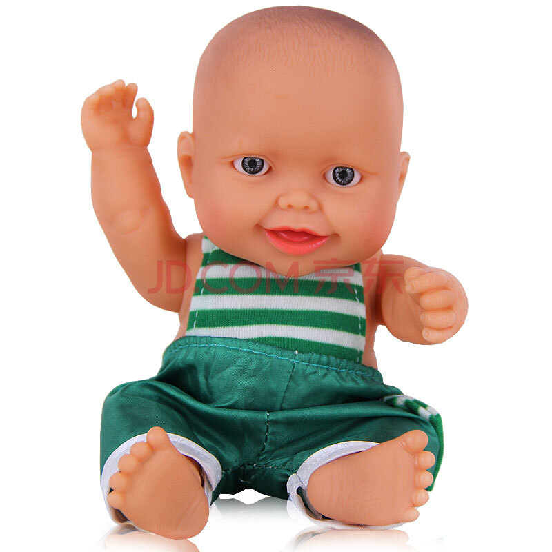 洗澡娃娃全塑胶仿真婴儿娃娃男女孩娃娃手腿 脖子可旋转宝宝玩具20cm