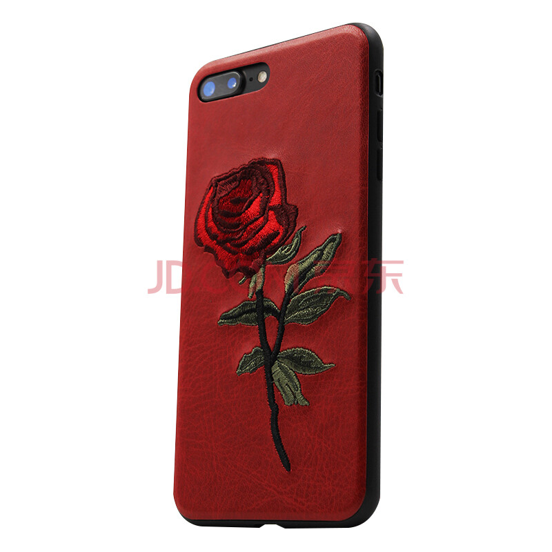 普利邦(PuLiBang) 手机壳刺绣女款防摔BLG6443 适用于iPhone7plus 红底玫瑰-i7plus 5.5