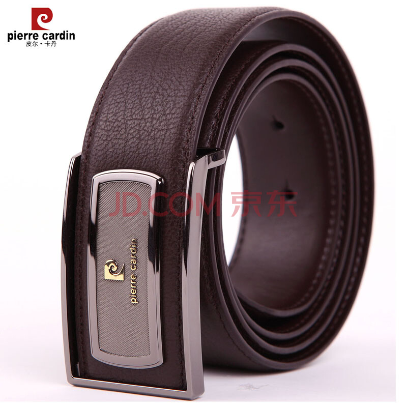 皮尔卡丹自动扣皮带男商务真皮