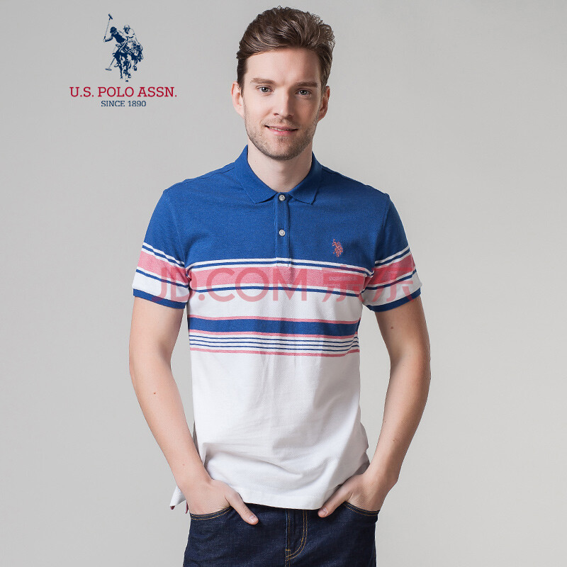 U.S. POLO ASSN.ÃÀ¹úÂíÇòлáÄÐÊ¿¶ÌÐäÐÝÏÐpoloÉÀÃÞ°±·ÁìÌõÎÆtÐô ´¿°×É«ÌõÎÆ 2XL