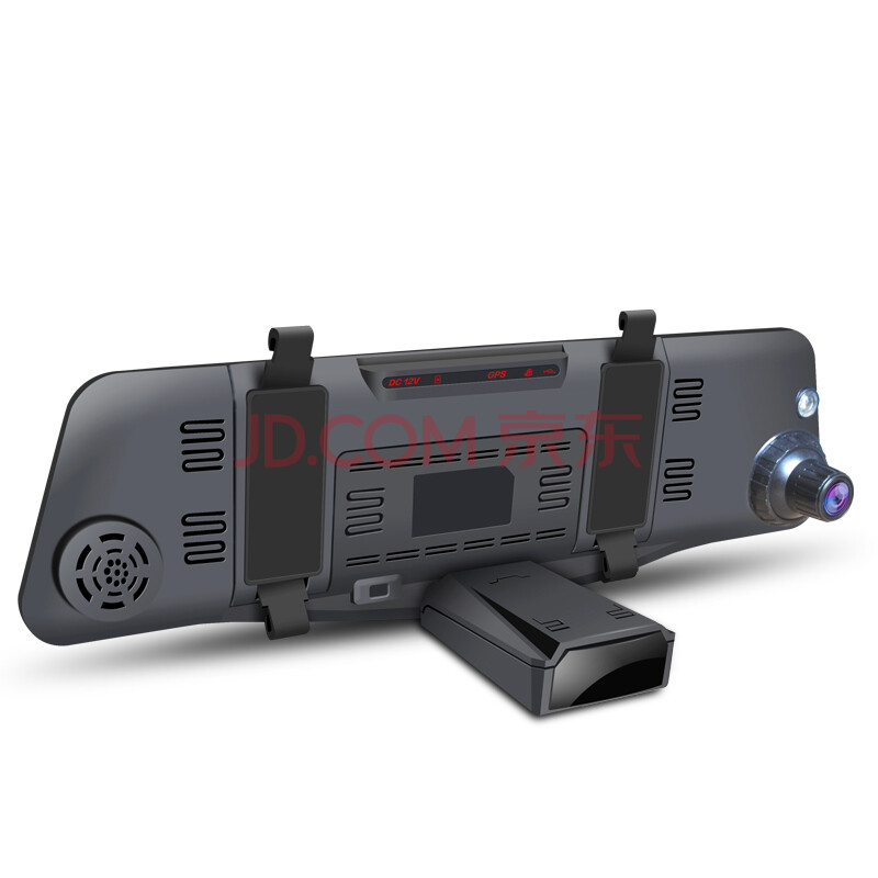 平行线D12 后视镜行车记录仪双镜头高清广角夜视GPS安卓导航仪一体机5英寸屏蓝镜防眩 流动测速双镜头32G