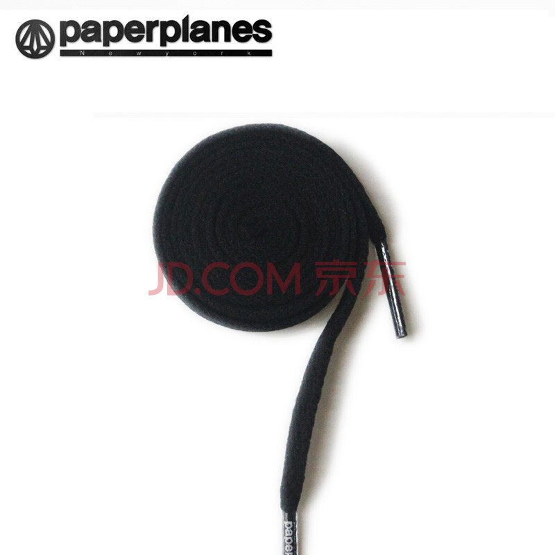 纸飞机paperplanes韩国原装进口情侣帆布鞋运动休闲板鞋带男女扁平黑色白色鞋带pp-XD 黑色 男士(宽1cm,长120cm左右)