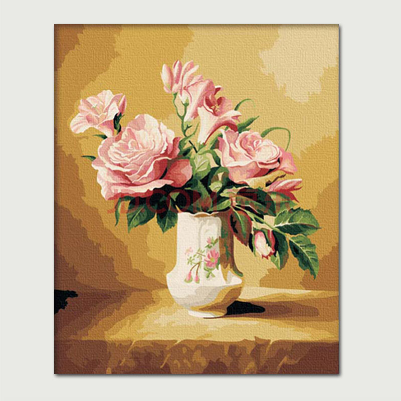 盛宝diy数字油画 diy手绘客厅餐厅风景情侣花卉人物装饰画 40*50百款