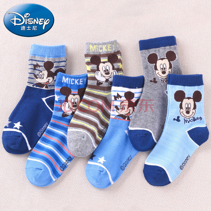 迪士尼 Disney 儿童袜子男童女童精梳棉袜小孩