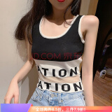 春夏季韩版修身露脐网纱拼接百搭短款针织背带小背心无袖上衣女潮