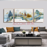 现代简约客厅沙发背景墙新中式装饰画大气轻奢壁画山水画挂画墙画