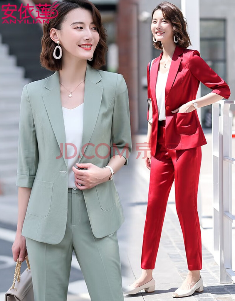 装新款七分袖小西装外套女韩版修身职业装女装套装中袖西服气质上衣潮