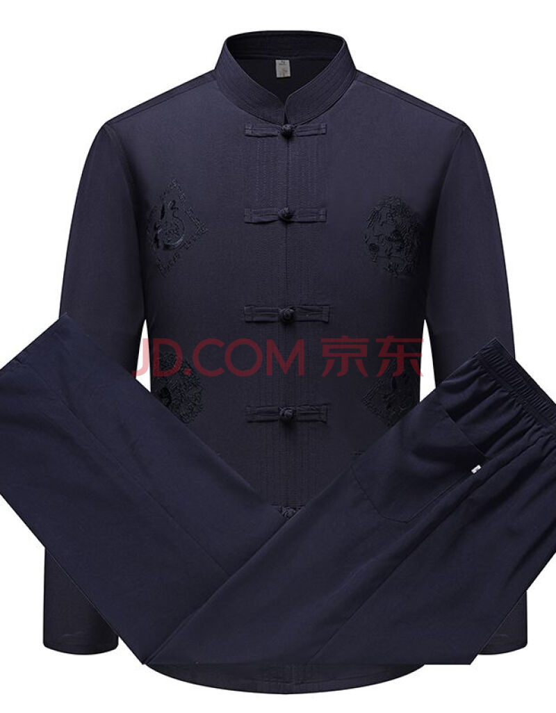 中山装老年2019中国风民族服装新款男士长袖唐装中老年男装套装中山装