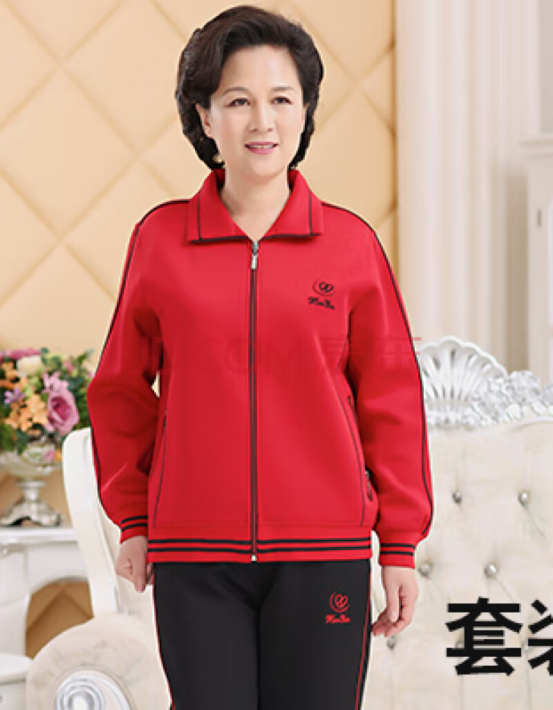 森马卫衣女同款中老年女士运动服套装妈妈冬秋大码女装宽松外套中年