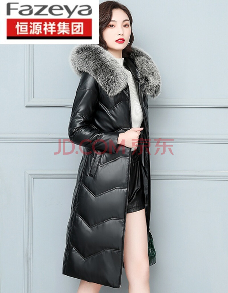 特价】2021冬季真皮皮衣女中长款修身大码狐狸毛绵羊皮羽绒服厚外套