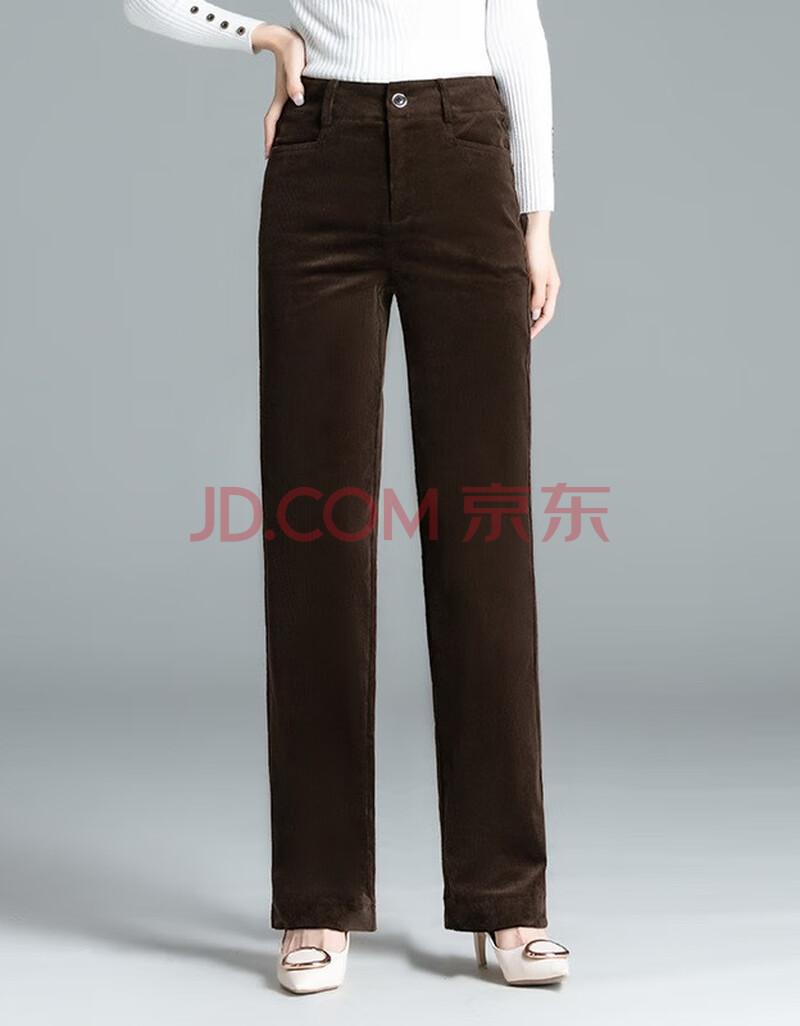 芷咖灯芯绒女裤2021秋冬新款高腰直筒裤条绒显瘦长裤休闲裤子 2079