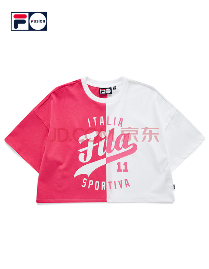 fila 斐乐女装fusion系列官方斐乐女子针织短袖衫2021春夏新款时尚