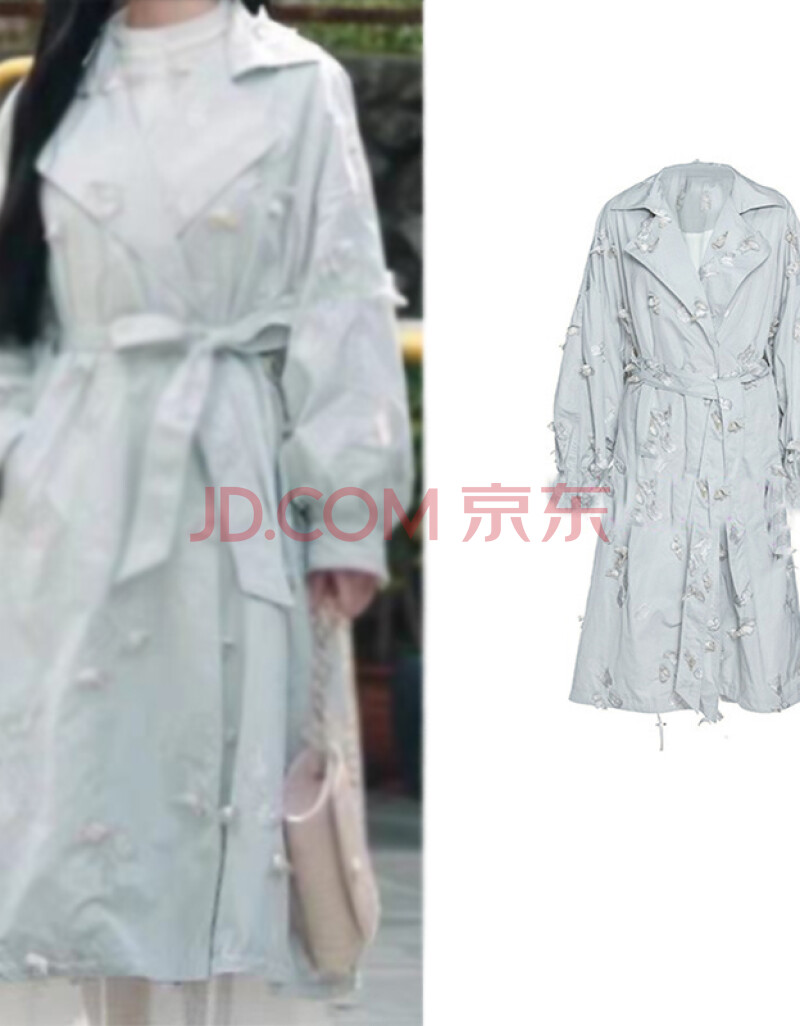 2021年最新款服装,2021年最时尚衣服 司藤景甜明星同款服装风衣外套女2021年春季新款中长款泡泡袖衣服