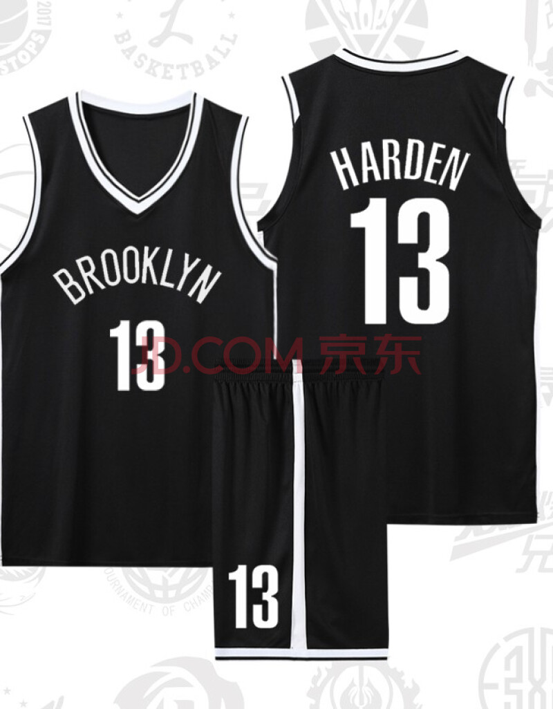 球衣11号篮网队城市版哈登篮球服套装杜兰特男女儿童班服 黑色13号