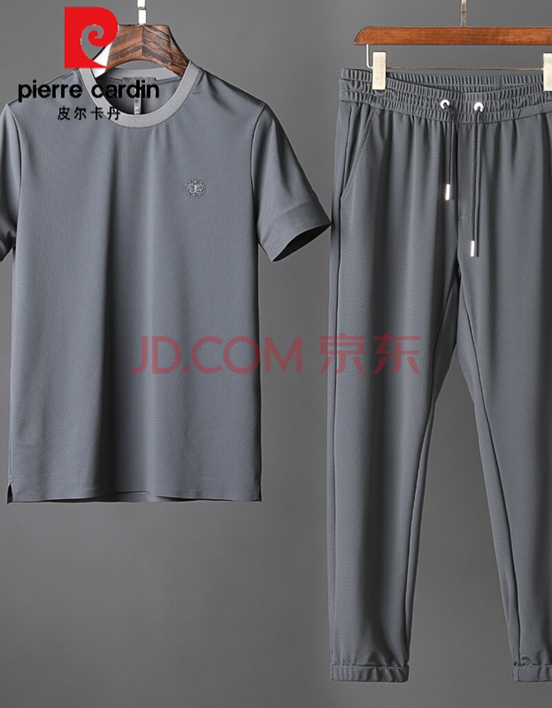 皮尔卡丹(pierre cardin)夏季窝蜂网眼透气弹力面料高端男士短袖圆领
