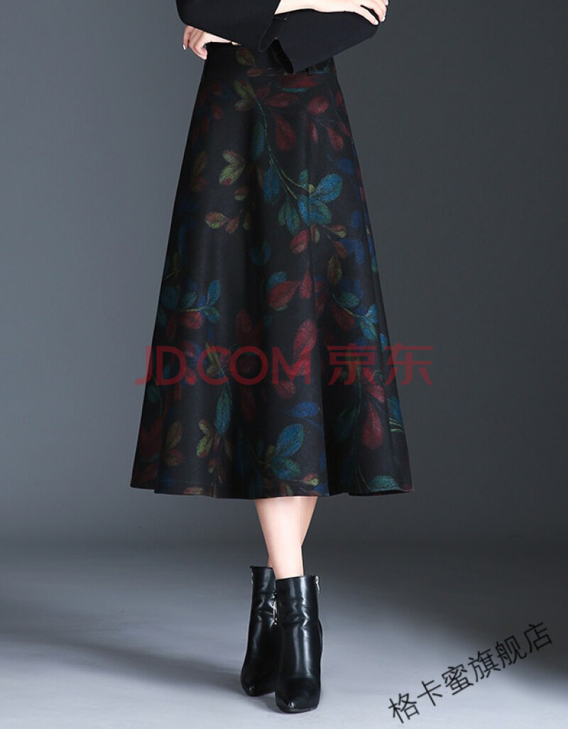 毛裙半截裙a字裙毛呢冬裙新款女冬半身裙秋冬裙子大摆长裙格子半裙
