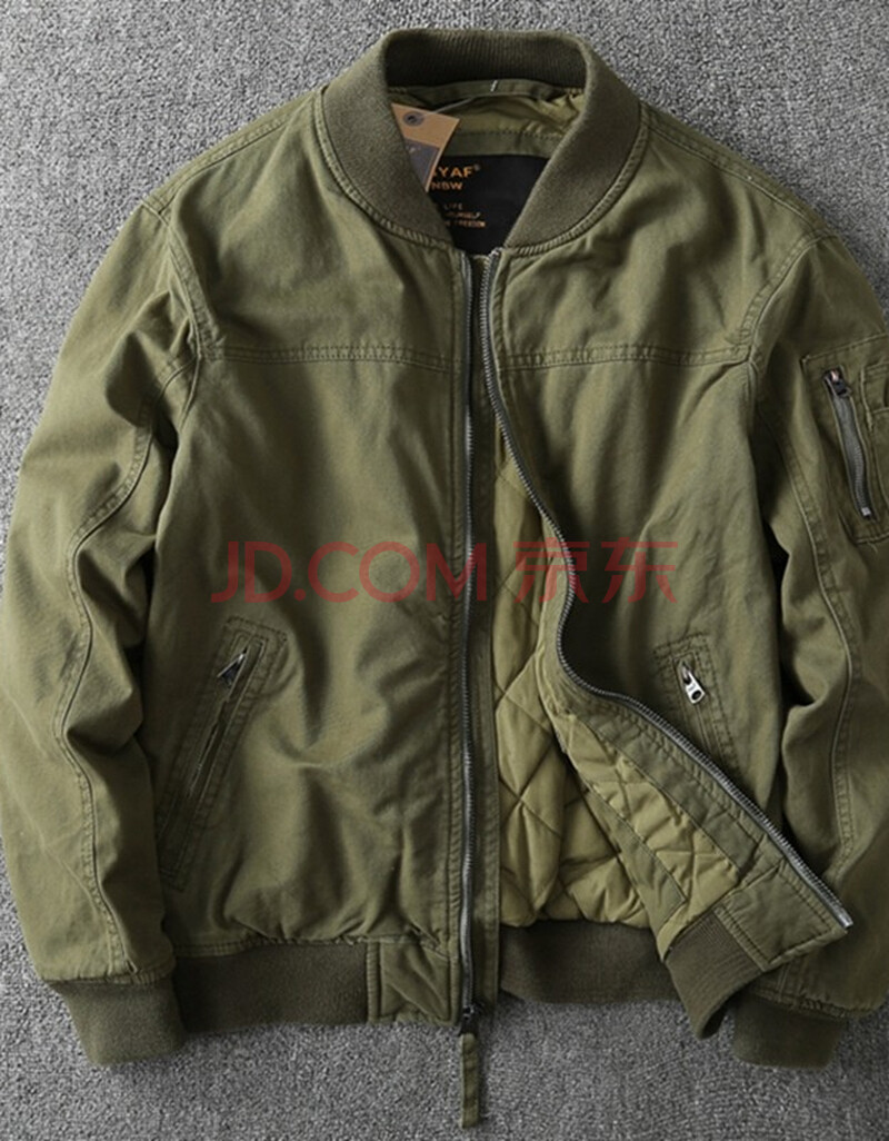 美式复古冬季男装休闲纯棉加厚修身迷彩棒球服夹克外套潮 军绿色 320