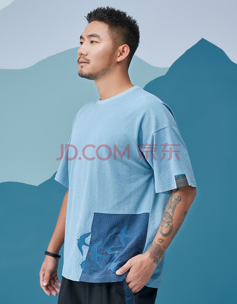 半墨21夏八波21x3s7531t恤 靛青色 3xl