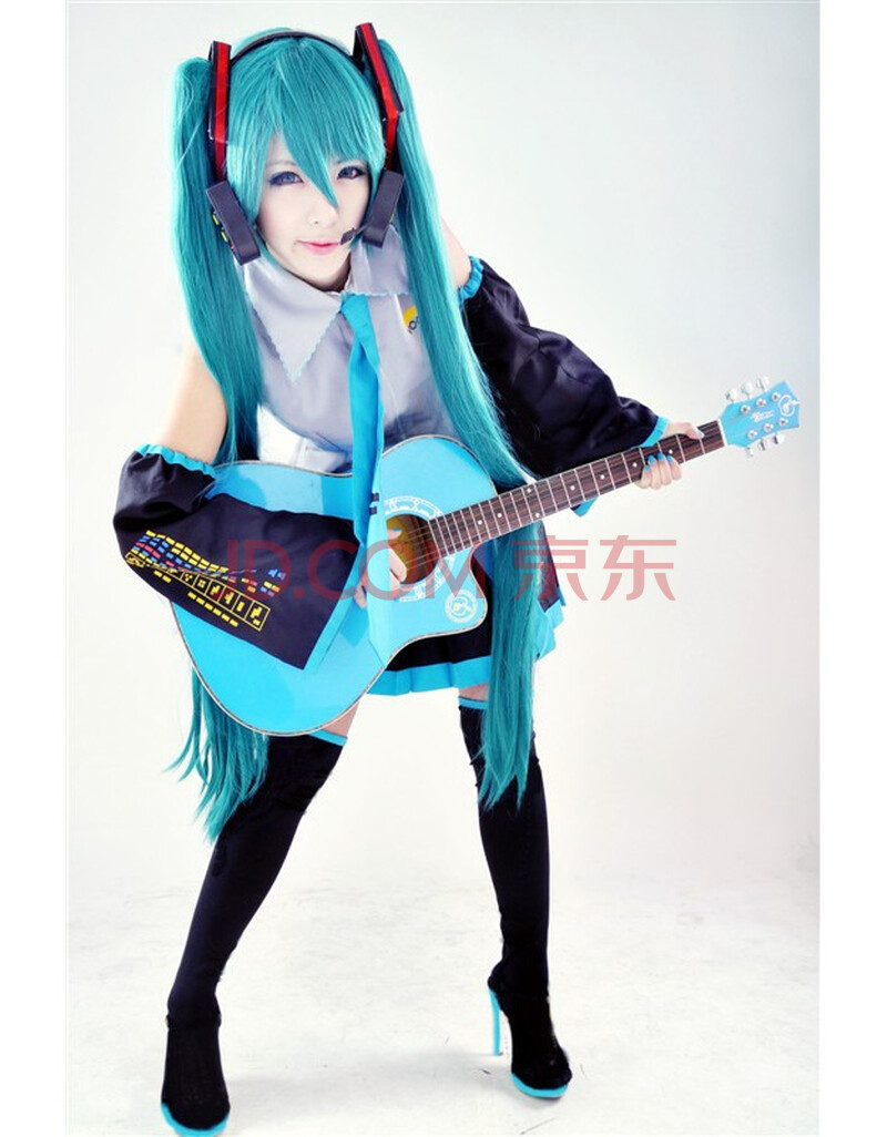 初音未来 miku 公式服 cos初音衣服 服装 送黑套装cosplay !