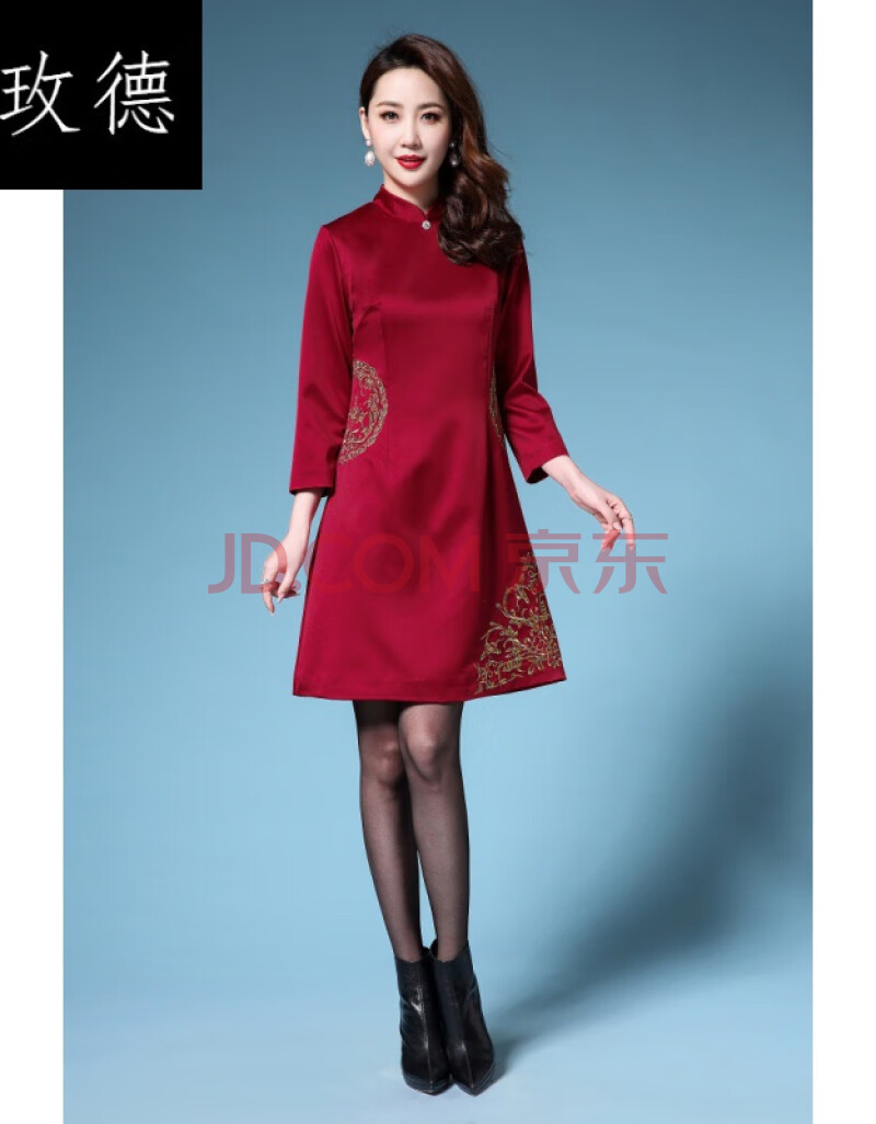 高贵喜婆婆参加婚宴穿的儿子婚礼中年妈妈装冬款女儿结婚冬季礼装女年