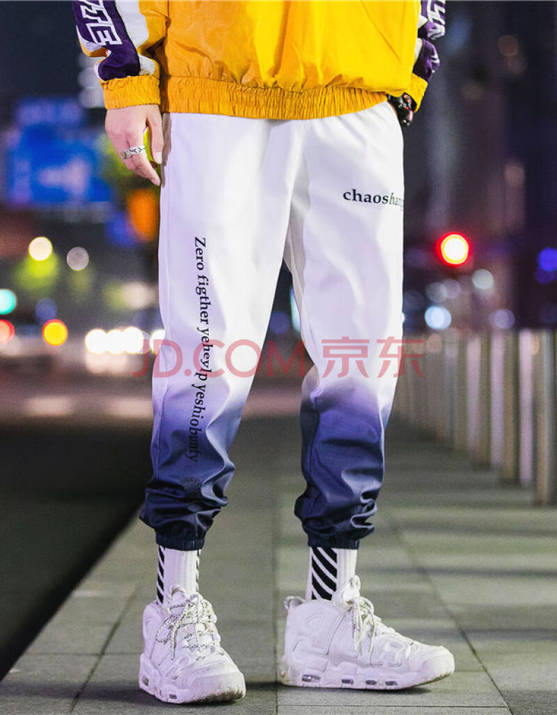 秋冬季加绒加厚休闲裤男ins嘻哈宽松束脚裤青少年保暖