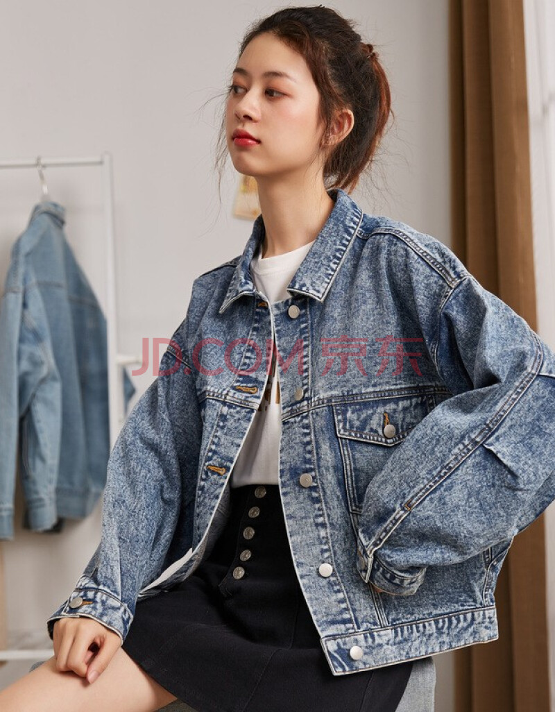 女装 短外套 婼飒 roysa 婼飒短外套女2020春季新款牛仔外套港风复古