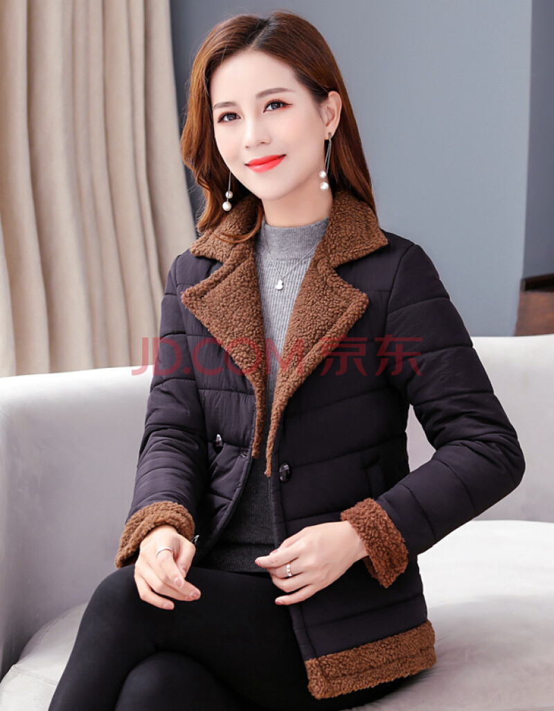 肥婆肥胖大妈冬秋装加大中老年冬装棉衣外套女短款洋气40-50岁妈妈装