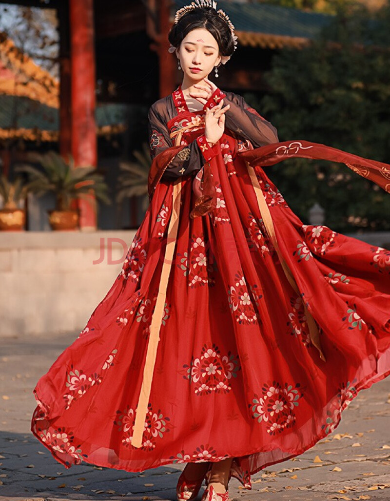 汉服女齐胸襦裙飘逸超仙古装中国风对襟传统改良唐风演出服学生仙女裙
