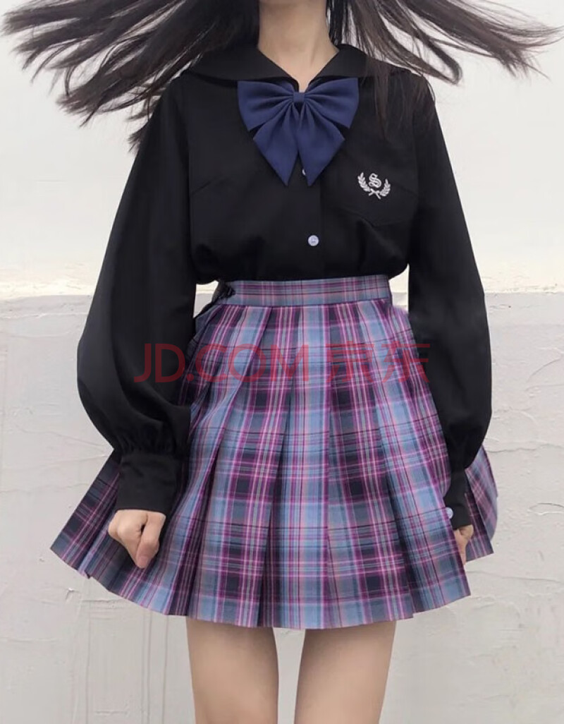 jk格裙制服正统班服春季裙子百褶裙学生学院风甜美日系 电竞少女 领结