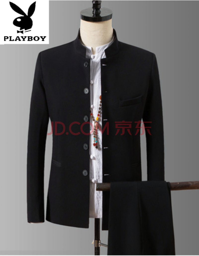 中国风唐装中山服装中山装男青年修身套装伴郎服中式复古男装潮流 tz