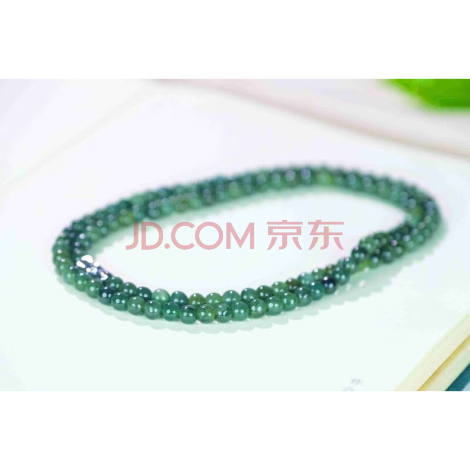 B2127 天然翡翠A货糯冰佛珠项链