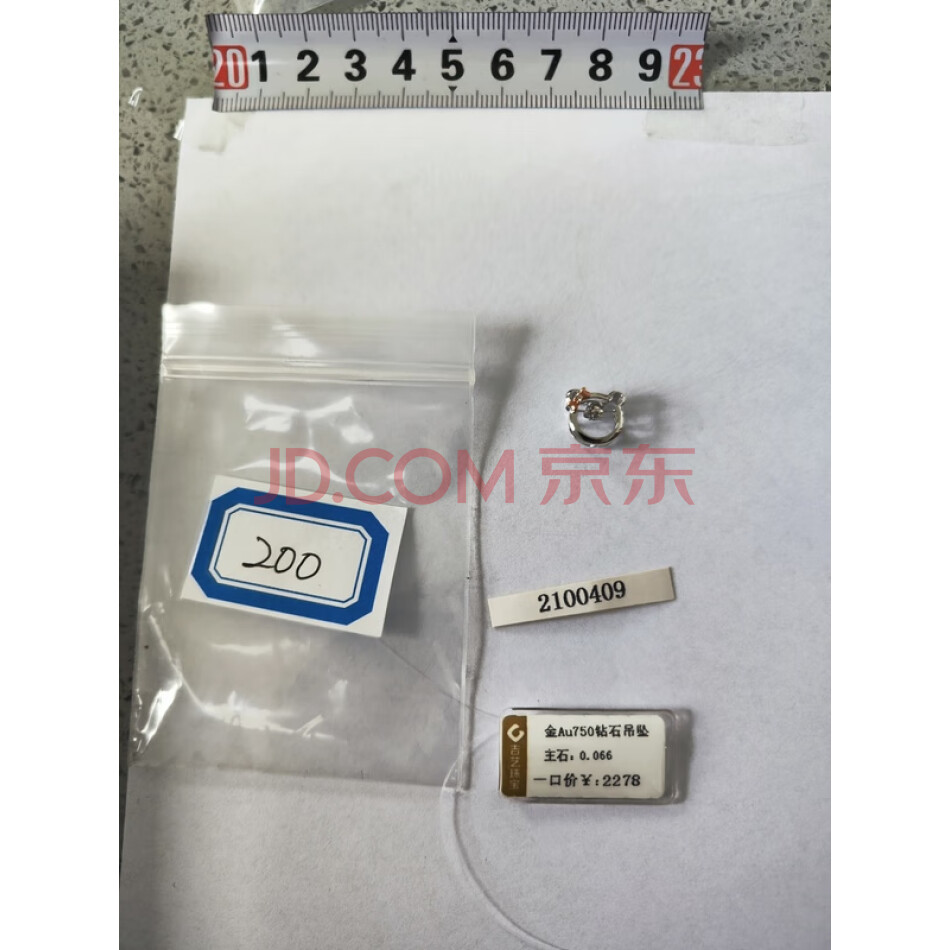 财产编号为200，总质量为0.93克白色饰品（挂坠），不支持邮寄。