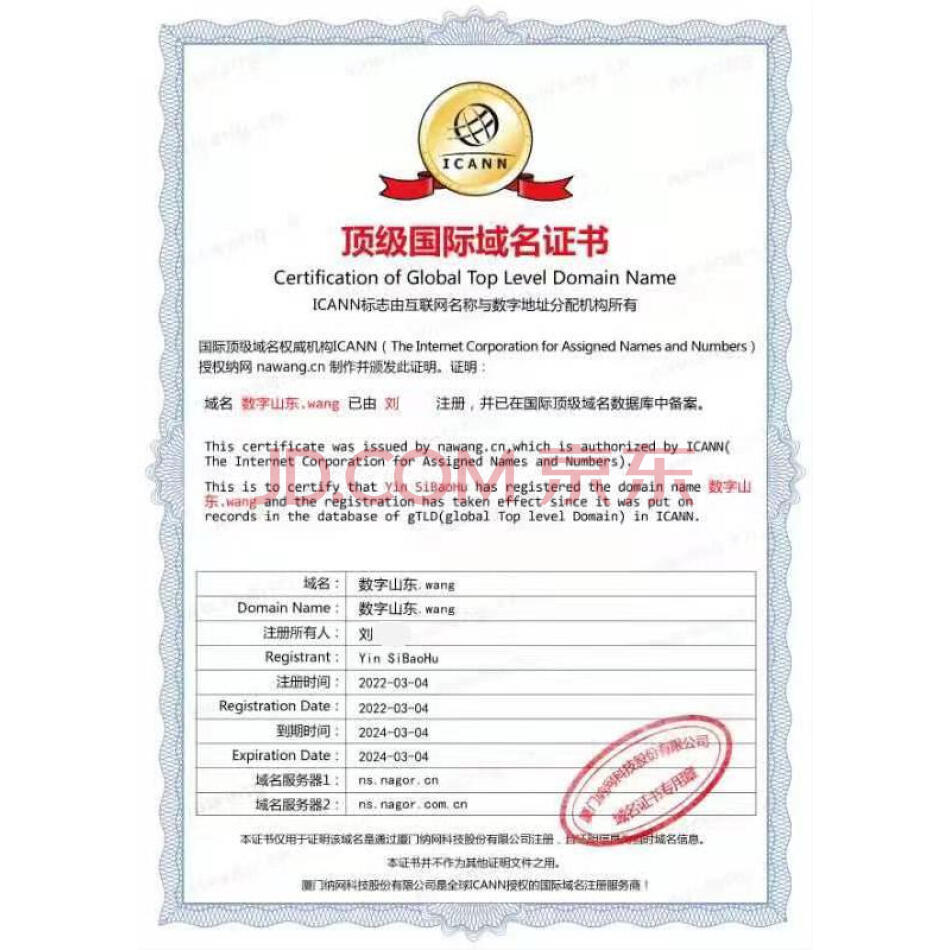 （无形资产）数字山东.wang/top/网络资源拍卖