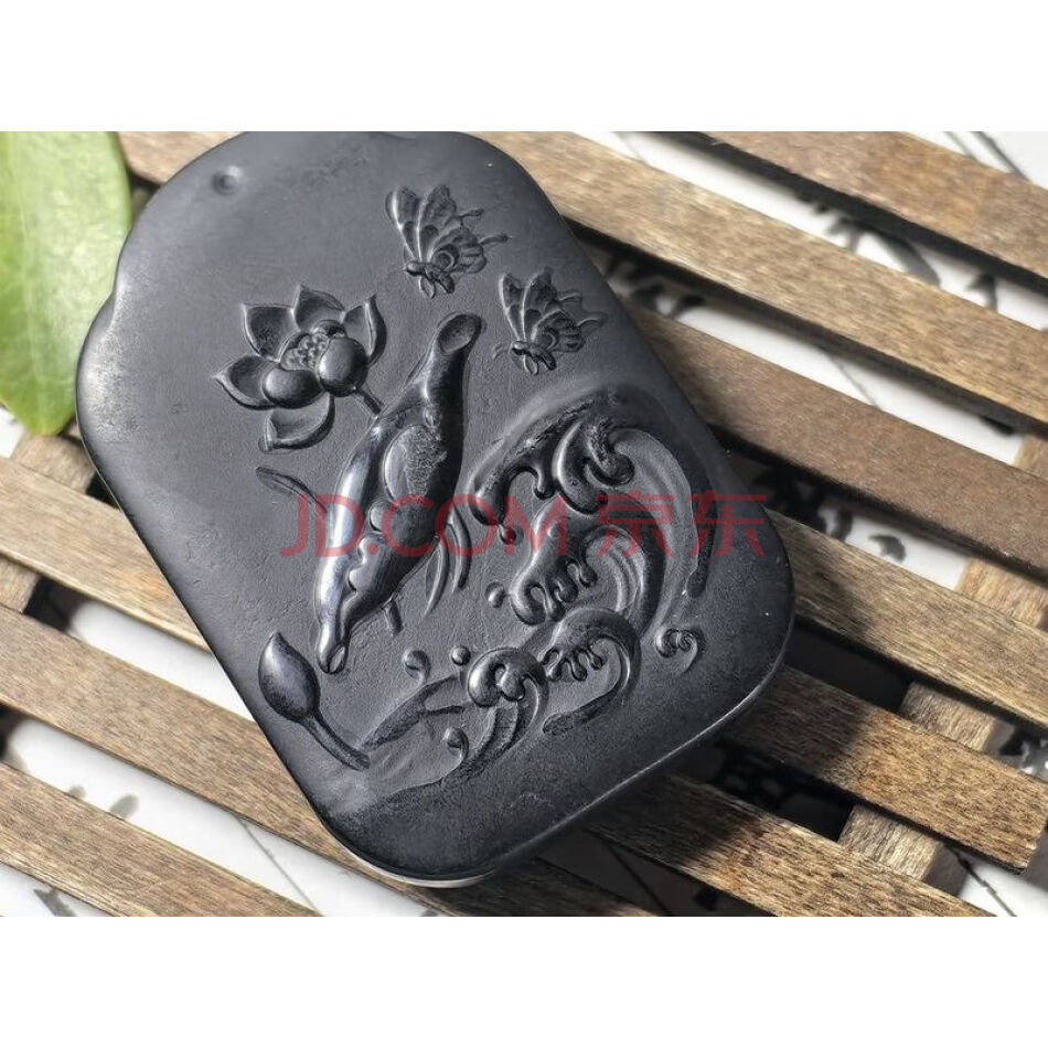 3774 精品 天然和田玉（墨玉）双面雕刻笑佛吊牌