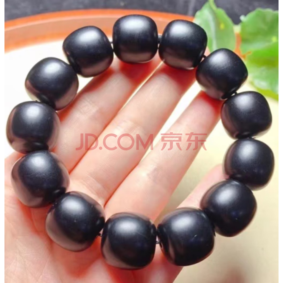 标的17：和田墨玉老型珠手串规格17*18mm