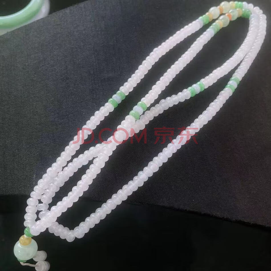 标的7：缅甸翡翠A货冰种三彩项链