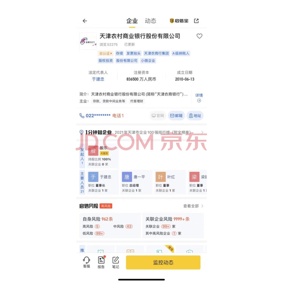 天津农村商业银行股份有限公司的200万股股权