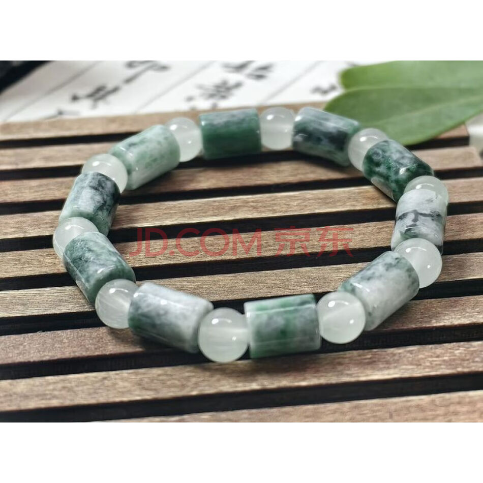 2719 天然翡翠A货精品飘花转运珠手串