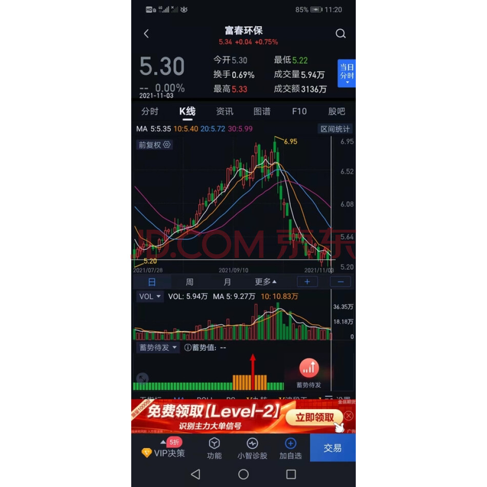 李某军持有的富春环保(证券代码：002479)6300股的股票