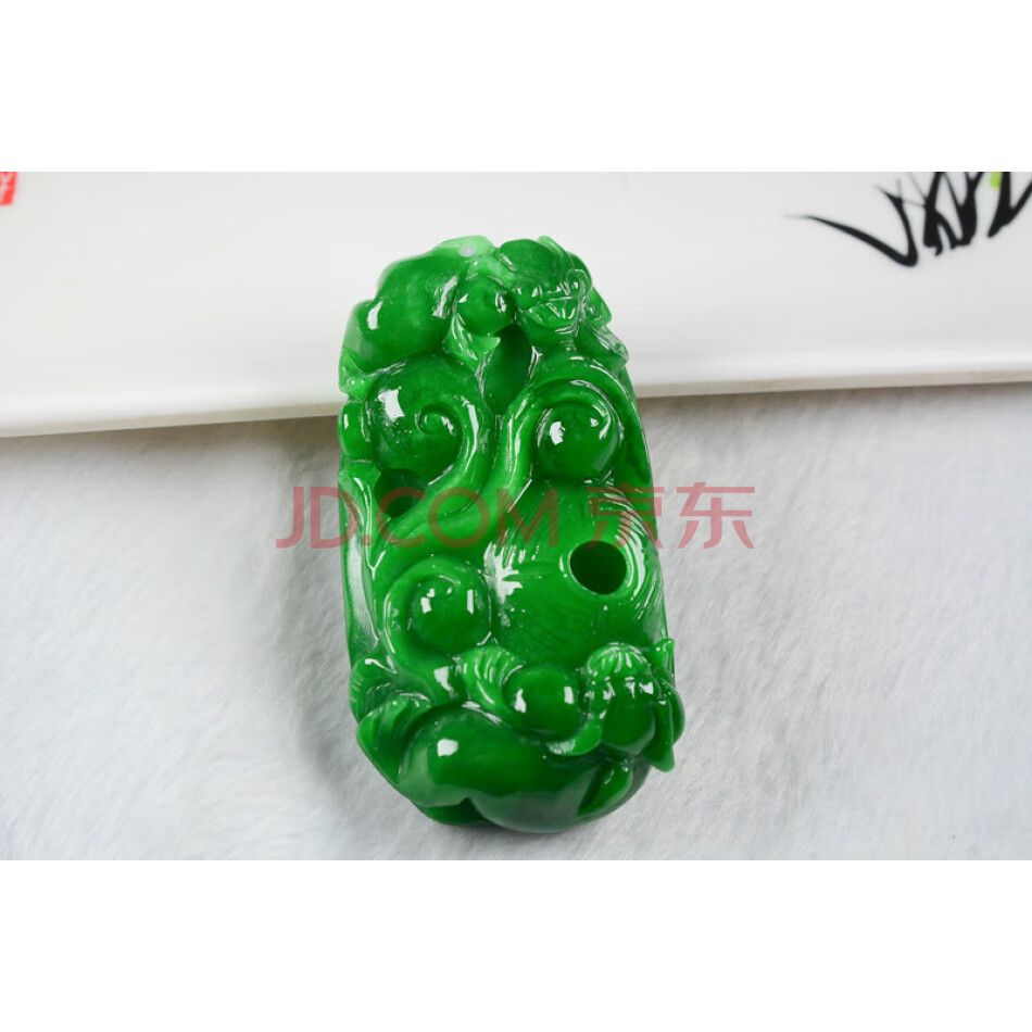 TZ:7950翡翠花雕手把件（详见评估报告）