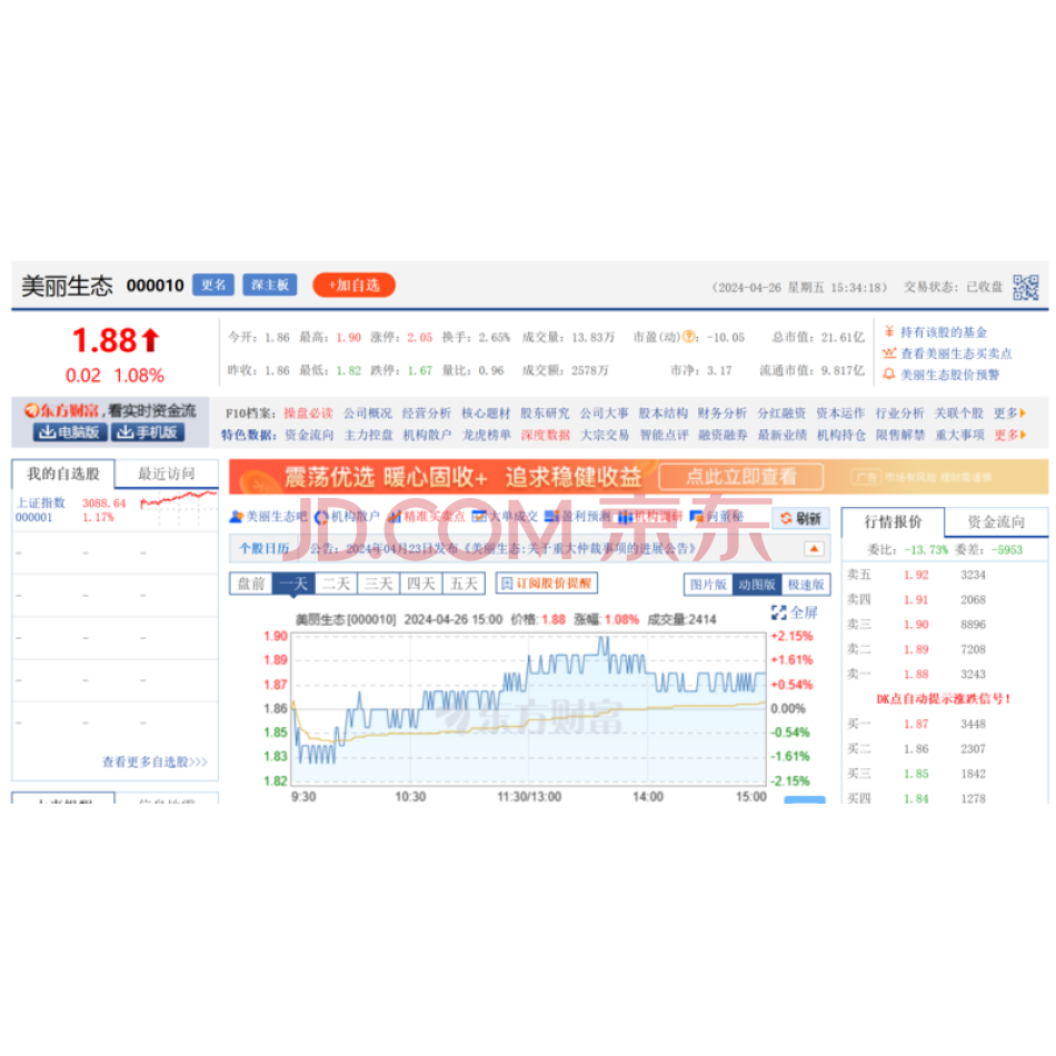 证券简称：美丽生态（证券代码：000010，股份性质：首发后限售股）190000000股股票