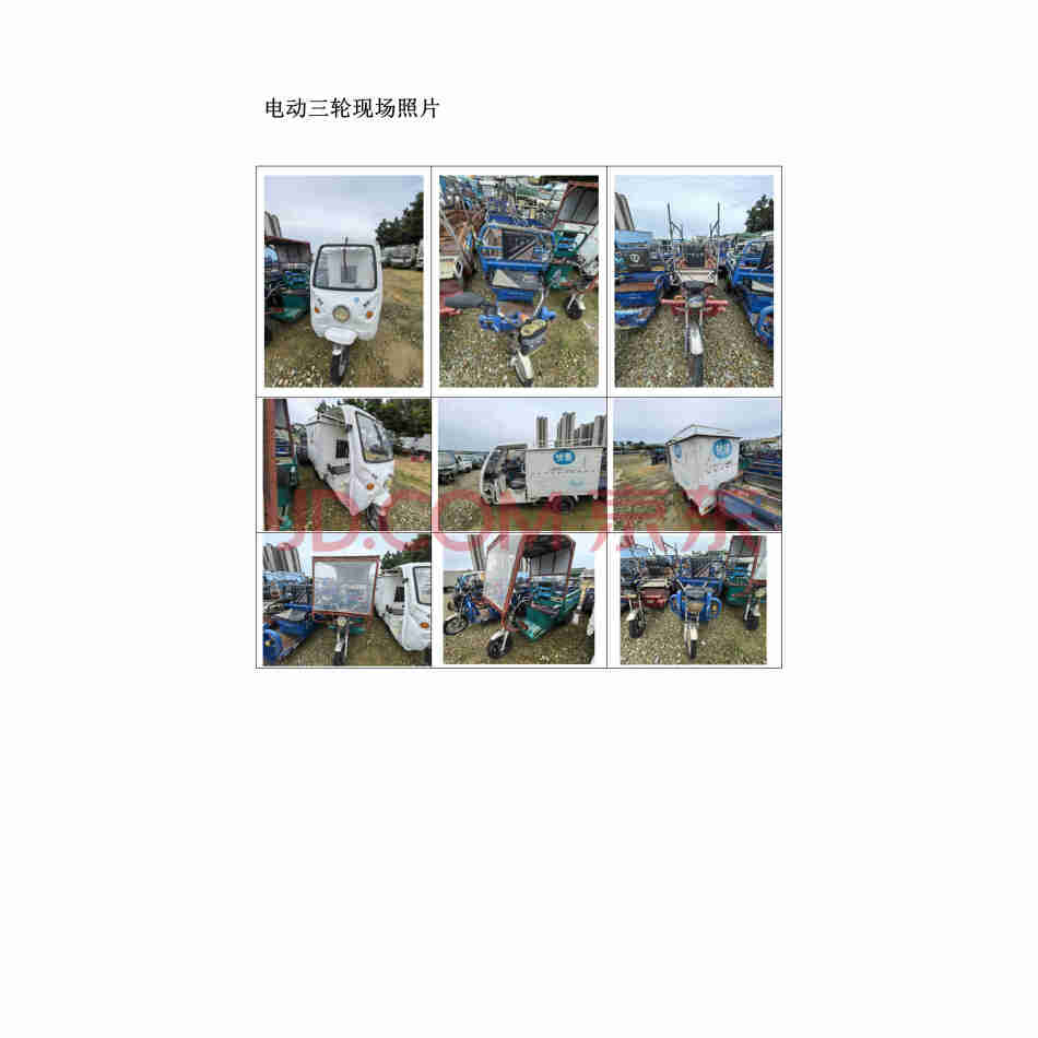 拟报废处置2404台拆解摩托车（详见清单，实物为准）