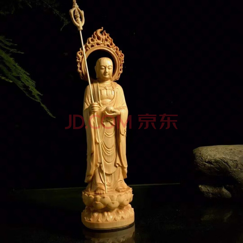 TJSJMG073D 背光地藏王摆件（崖柏）