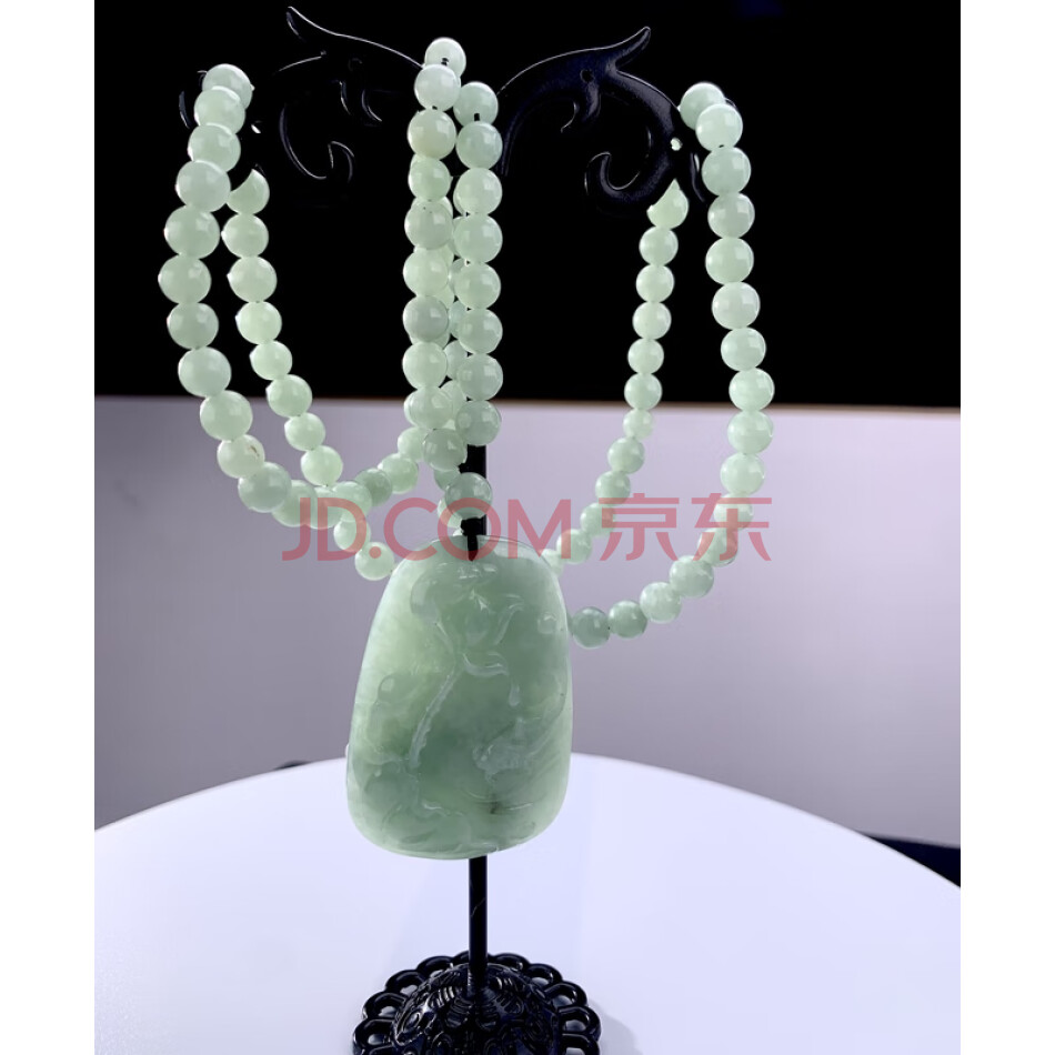 AJT1961 纯天然 翡翠（A货）浅绿色花件 珠串