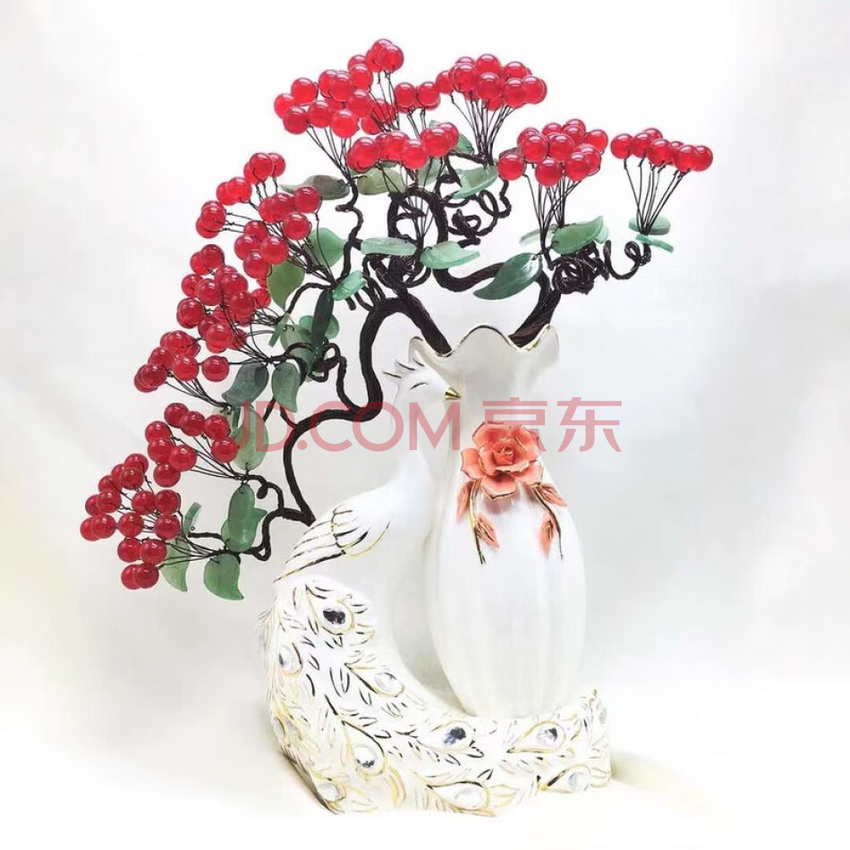 TJZCS37E 红玉髓花开富贵摆件