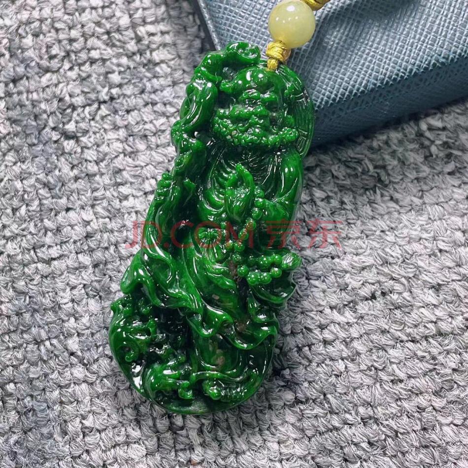 标的14：翡翠A货达摩吊坠