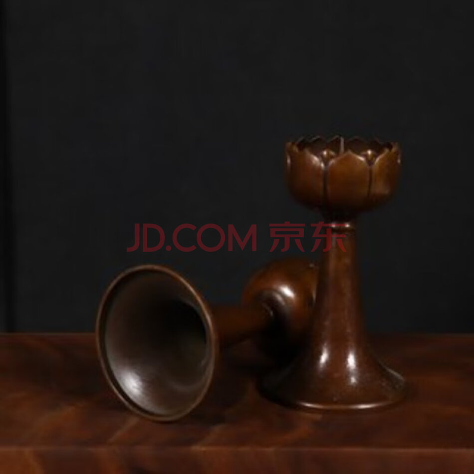 QHDJX33 莲花蜡烛台摆件一对