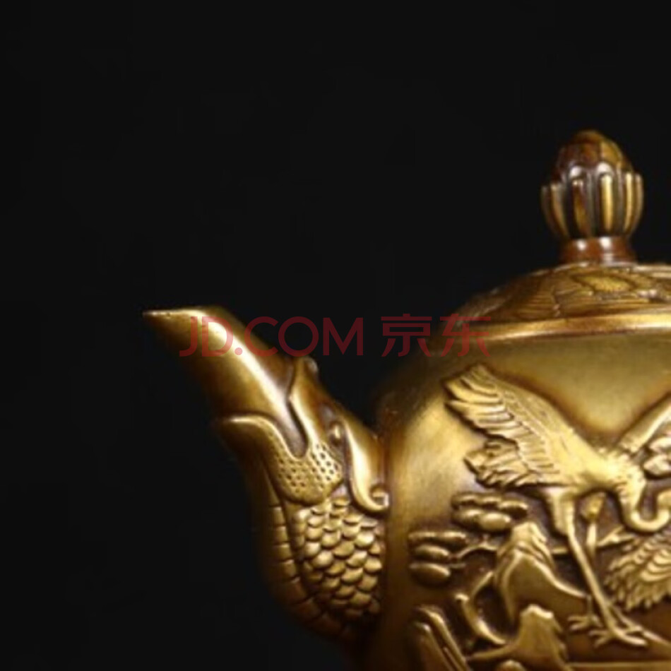 QHDJX12 铜山水仙鹤酒壶摆件